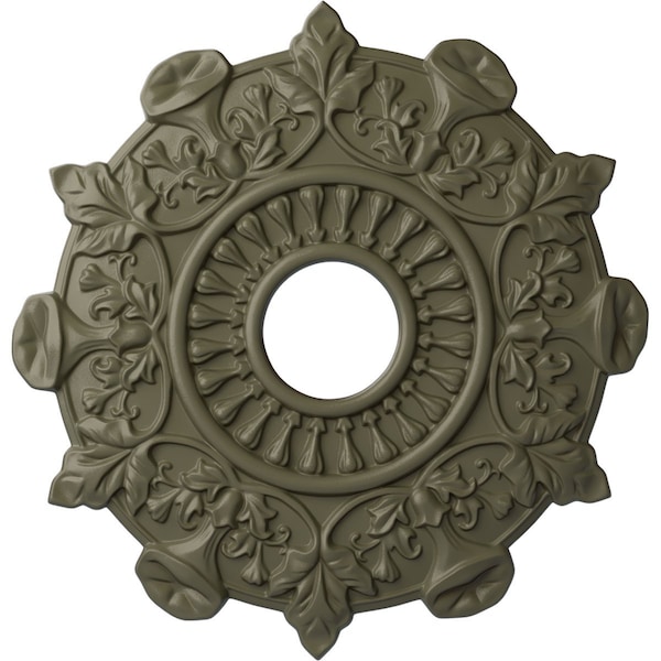 Ekena Millwork Preston Ceiling Medallion (Fits Canopies up to 4"), 17 1/2"OD x 4"ID x 1"P, Spartan Stone CM17PRSSF - main